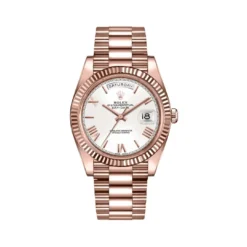 Replica Rolex Day-Date 228235 Rose Gold White Roman Dial