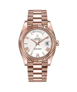 Replica Rolex Day-Date 228235 Rose Gold White Roman Dial
