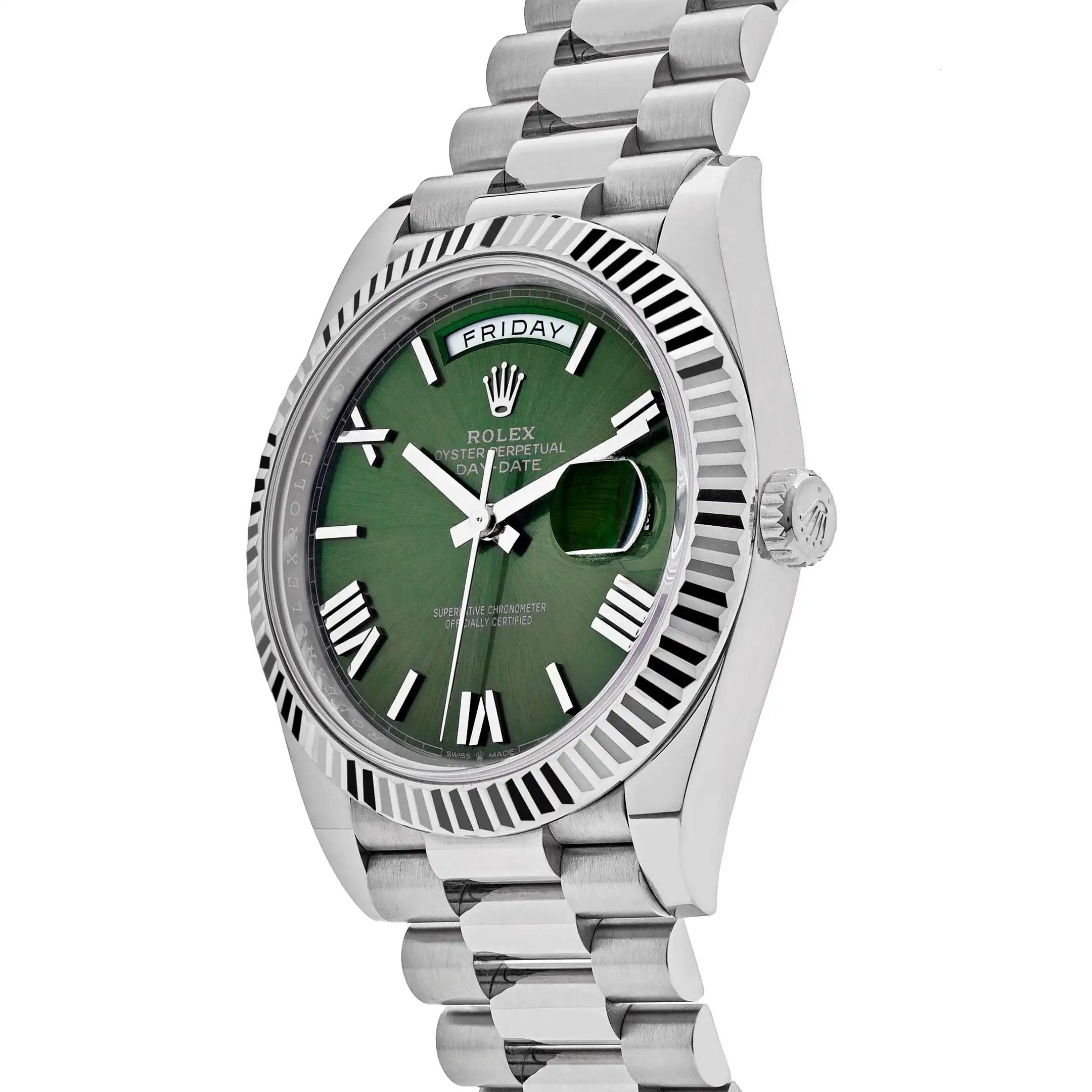 Replica Rolex Day-Date 228239 White Gold Olive Dial - Image 3
