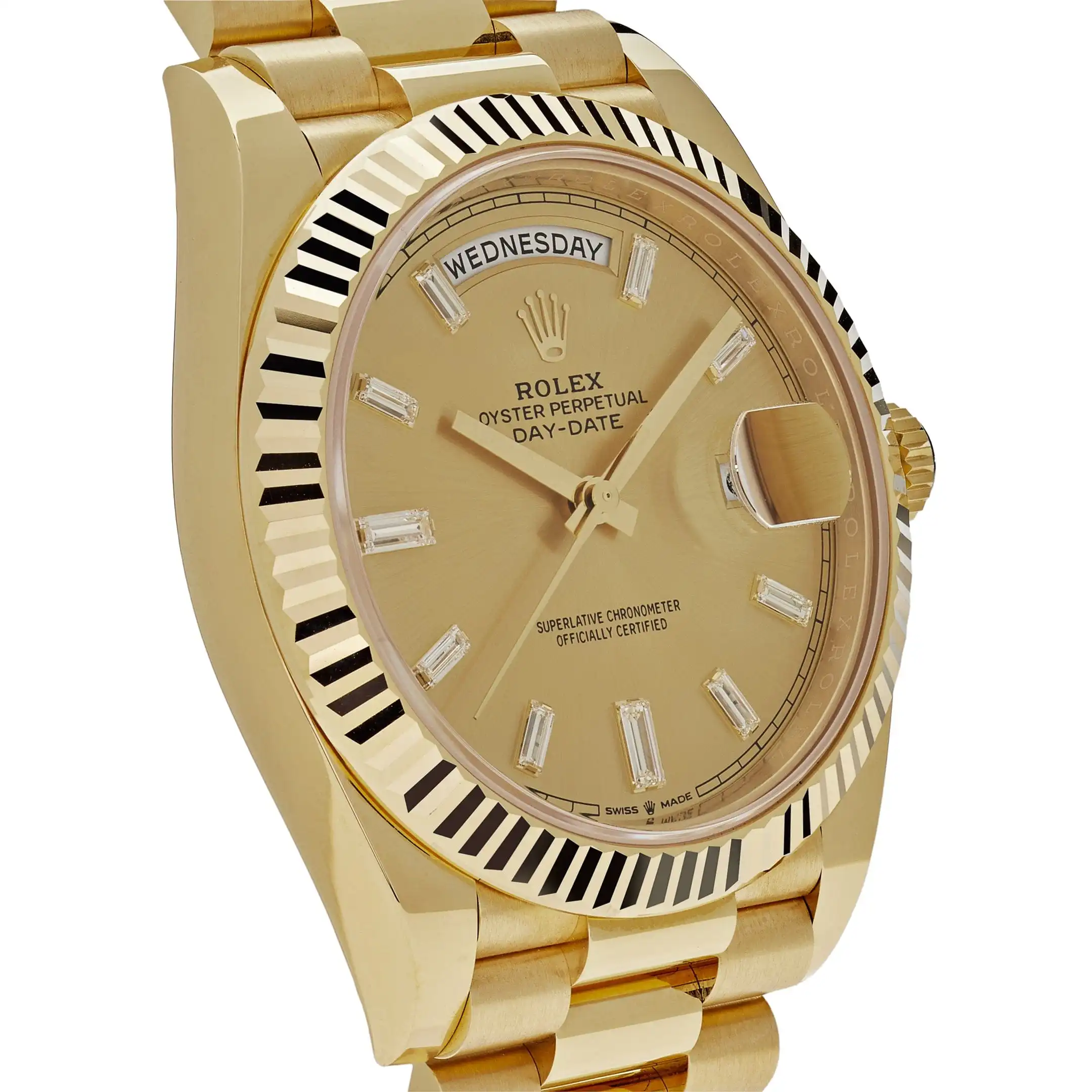 Replica Rolex Day-Date 228238 Yellow Gold Champagne Diamond Dial - Image 3