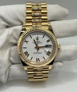 Alternative view of Replica Rolex Day-Date 228238 Yellow Gold White Dial