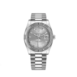 Replica Rolex Day-Date II 218239 White Gold Silver Dial