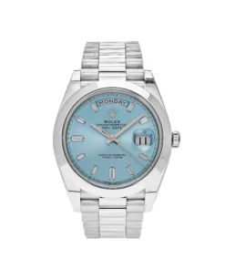 Replica Rolex Day-Date 228206 Platinum Ice Blue Diamond Dial