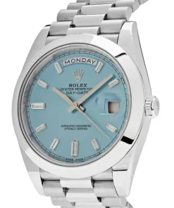 Alternative view of Replica Rolex Day-Date 228206 Platinum Ice Blue Diamond Dial