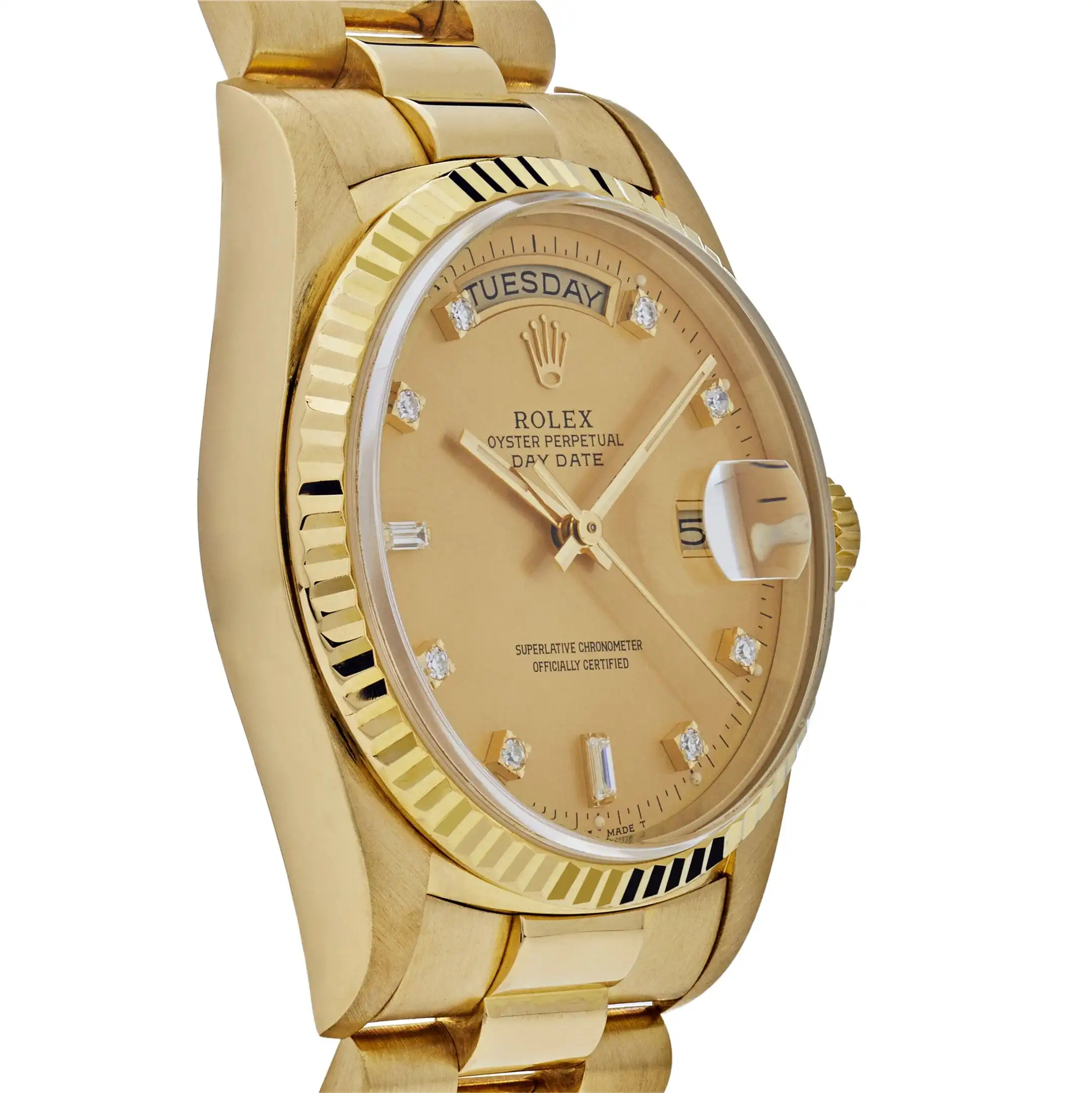 Replica Rolex Day-Date 18238 Presidential Yellow Gold Champagne Diamond Dial - Image 5