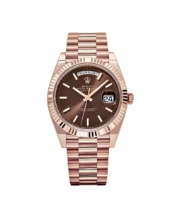 Replica Rolex Day-Date Reference 228235 Rose Gold Chocolate Dial