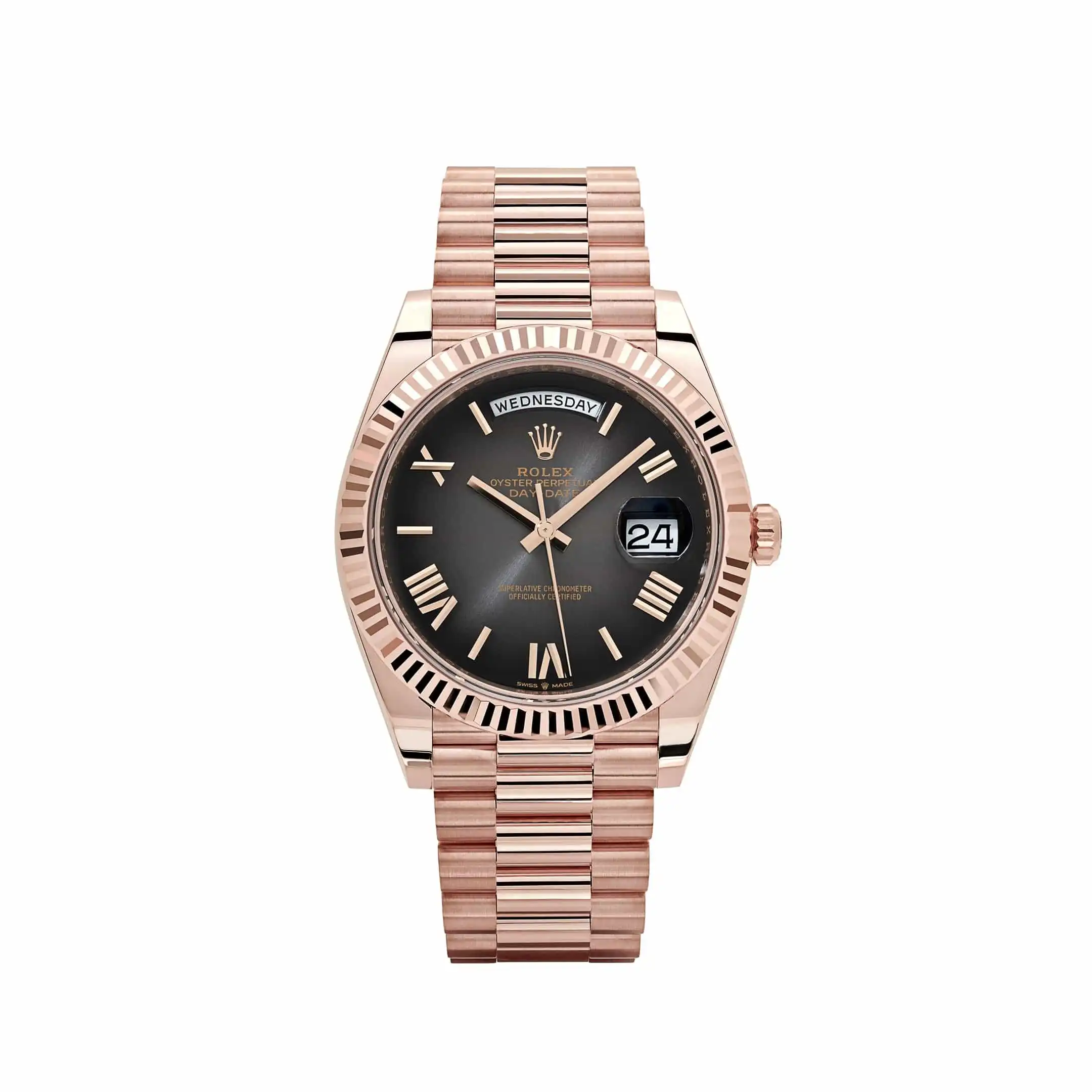 Replica Rolex Day-Date Reference 228235 Rose Gold Slate Ombre Dial