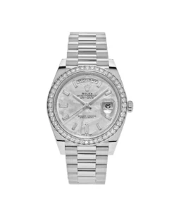Replica Rolex Day-Date 228349RBR White Gold Meteorite Dial Diamond Set