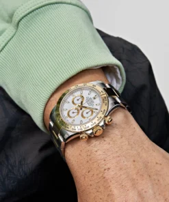 Alternative view of Rolex Daytona Replica 116503 Two-Tone Yellow Gold Stainless Steel White Dial