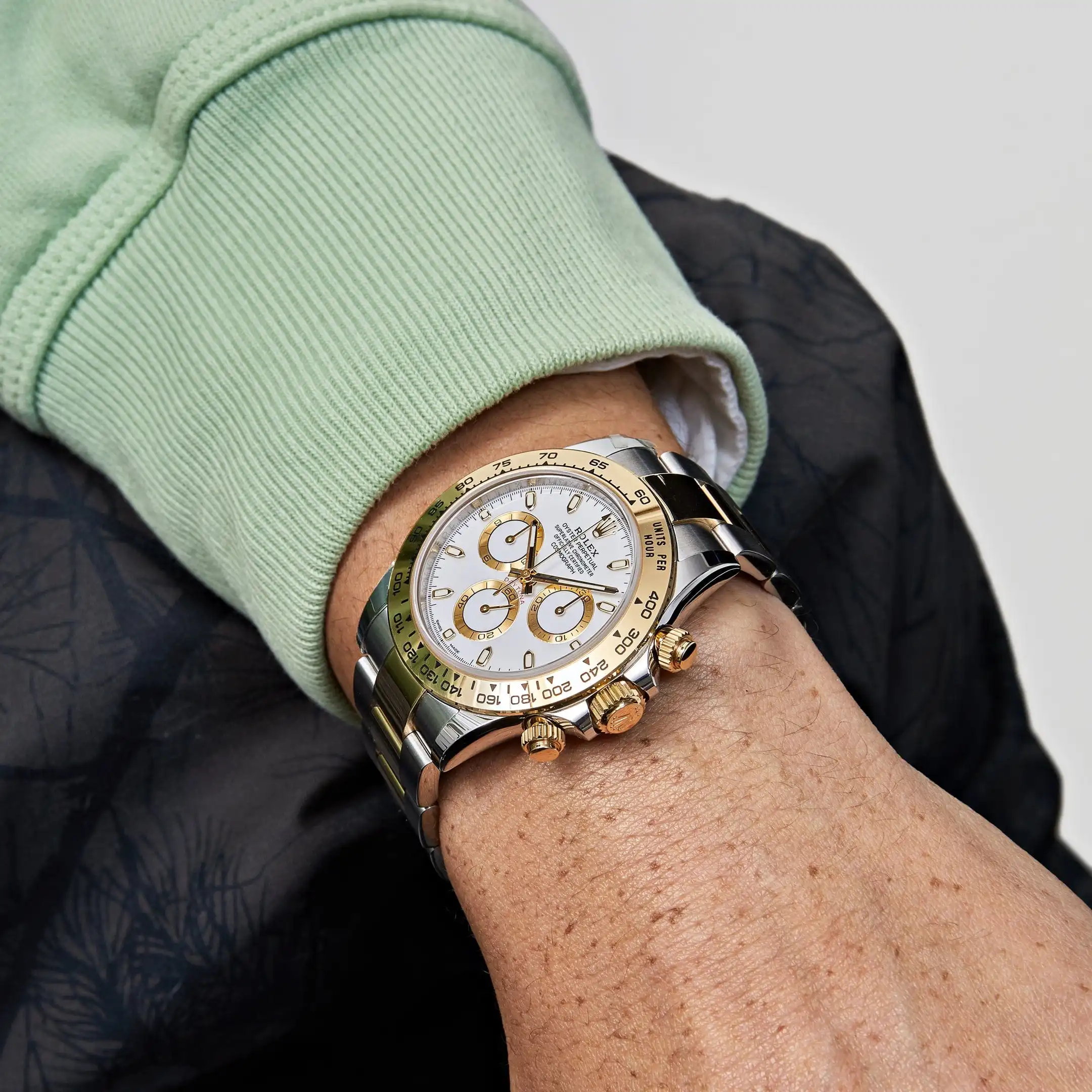 Rolex Daytona Replica 116503 Two-Tone Yellow Gold Stainless Steel White Dial - Image 2