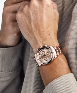 Alternative view of Rolex Daytona Replica 116505 Rose Gold Sundust Diamond Baguette Dial