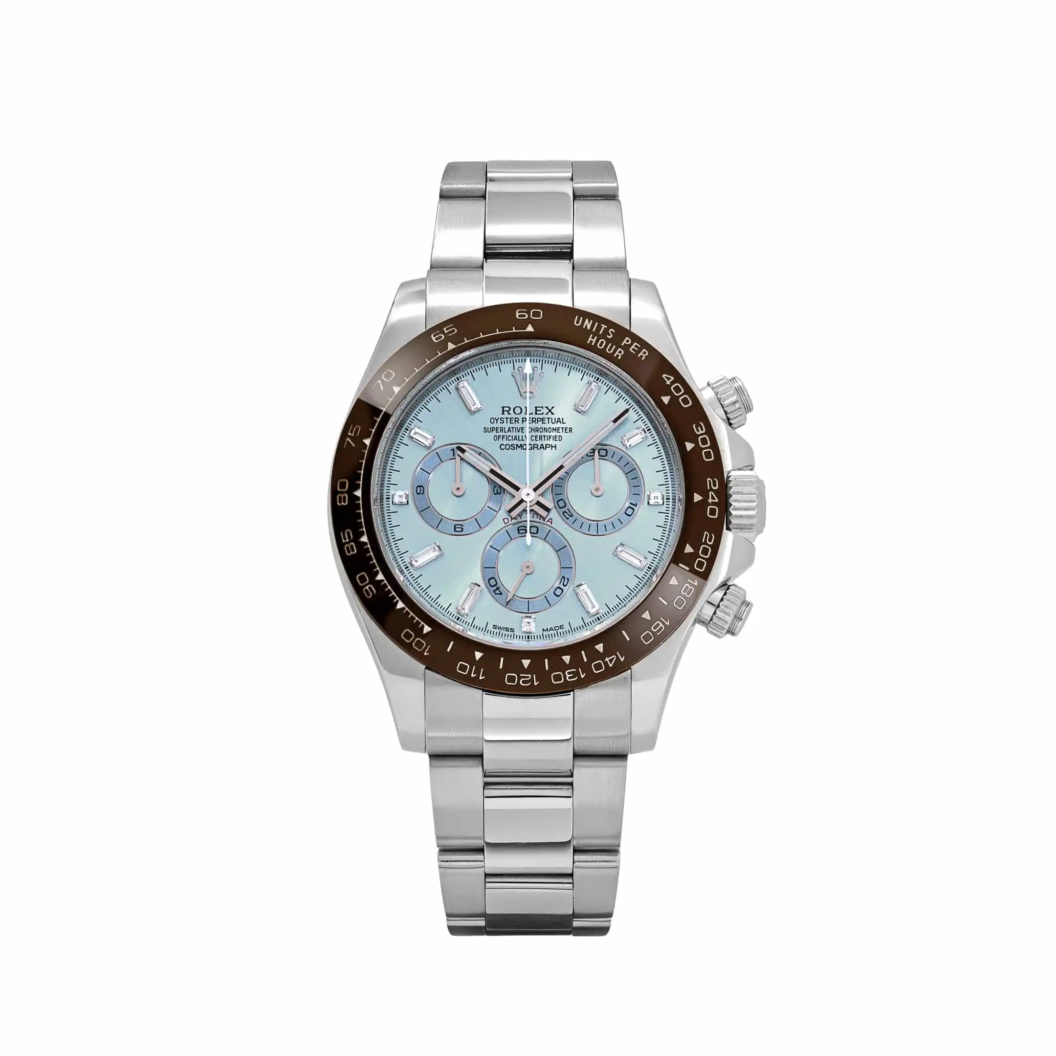 Rolex Daytona Replica 116506 Platinum Ice Blue Baguette Diamond Dial