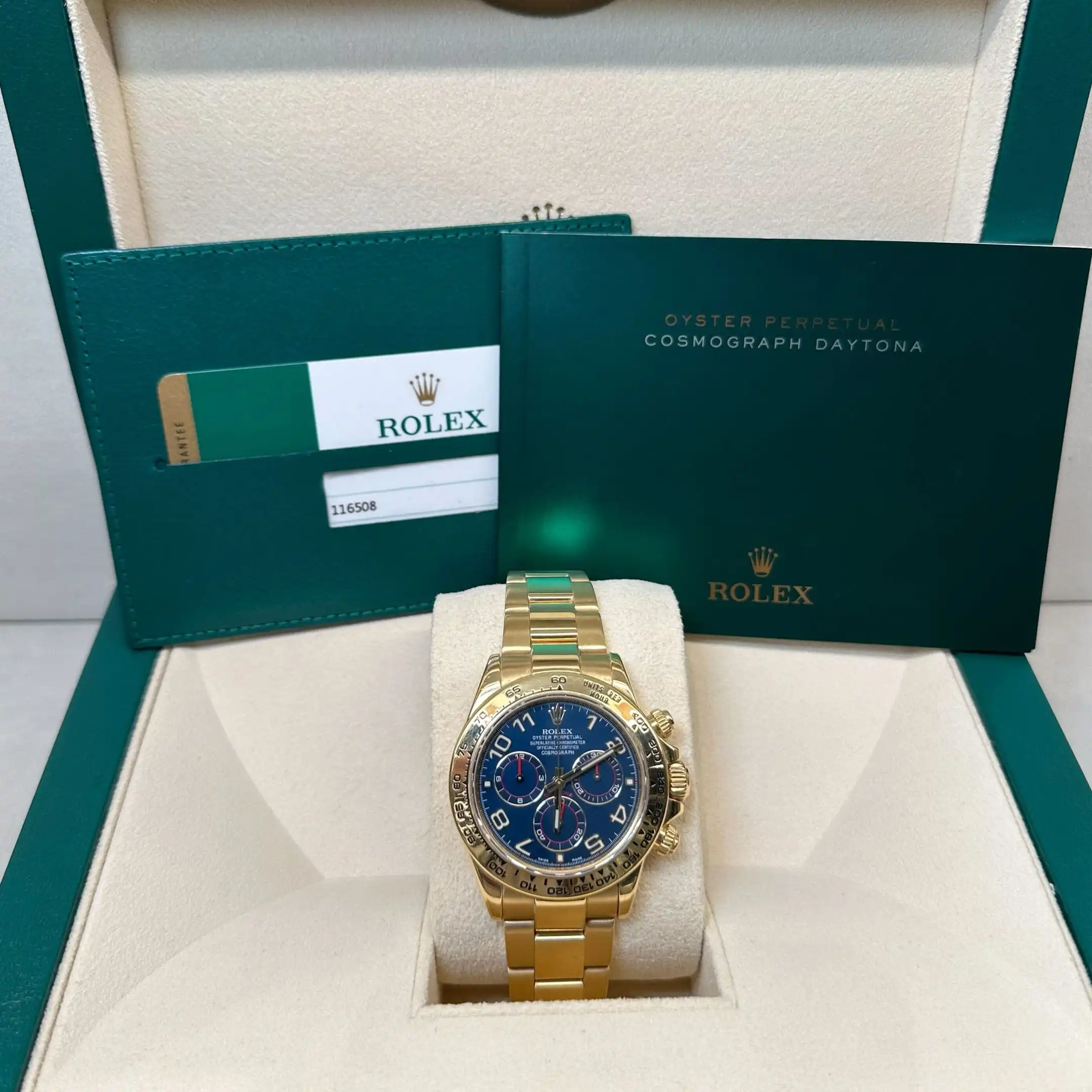 Rolex Daytona Replica 116508 Yellow Gold Blue Racing Arabic Dial - Image 11