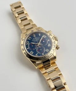 Alternative view of Rolex Daytona Replica 116508 Yellow Gold Blue Racing Arabic Dial