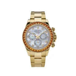 Rolex Daytona Replica 116578SACO Yellow Gold Sapphire Bezel Mother Of Pearl Dial