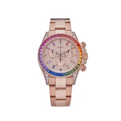 Rolex Daytona Replica 116595RBOW ‘Rainbow’ Rose Gold Pave Diamond Dial Sapphire Bezel