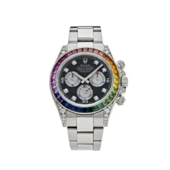Rolex Daytona Replica 116599RBOW ‘Rainbow’ White Gold Black Diamond Dial Sapphire Bezel