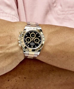 Alternative view of Rolex Daytona Replica 126503 Stainless Steel Yellow Gold Black Dial