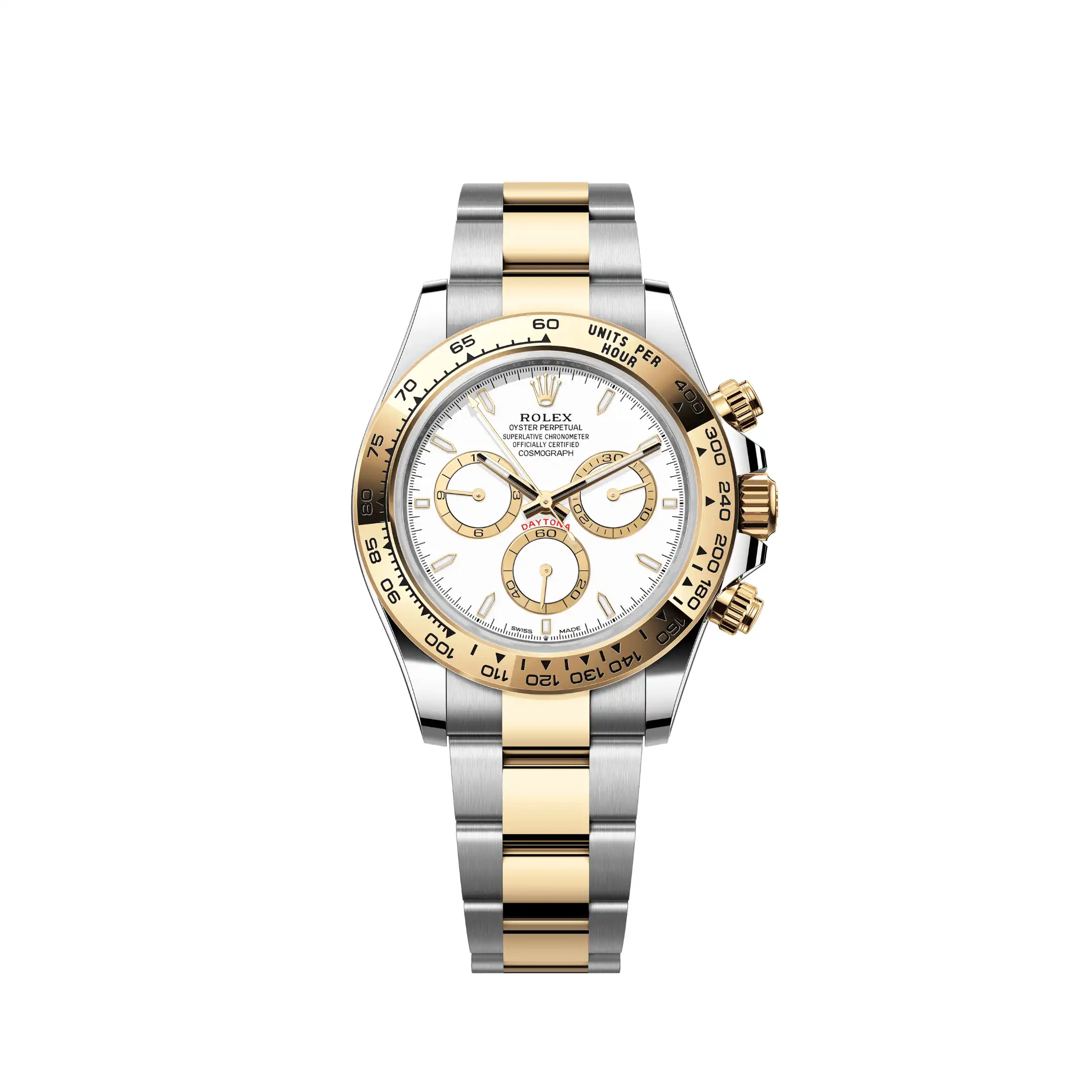 Rolex Daytona Replica 126503 Yellow Gold Stainless Steel White Dial
