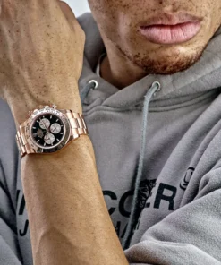 Alternative view of Rolex Daytona Replica 126505 Rose Gold Bright Black Dial