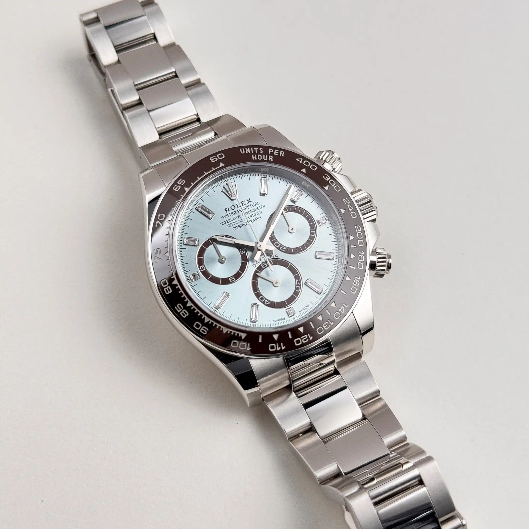 Rolex Daytona Replica 126506 Platinum Ice Blue Baguette Dial - Image 3