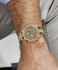 Alternative view of Rolex Daytona Replica ‘Eye of the Tiger’ 116598TBR Yellow Gold Diamond Accents