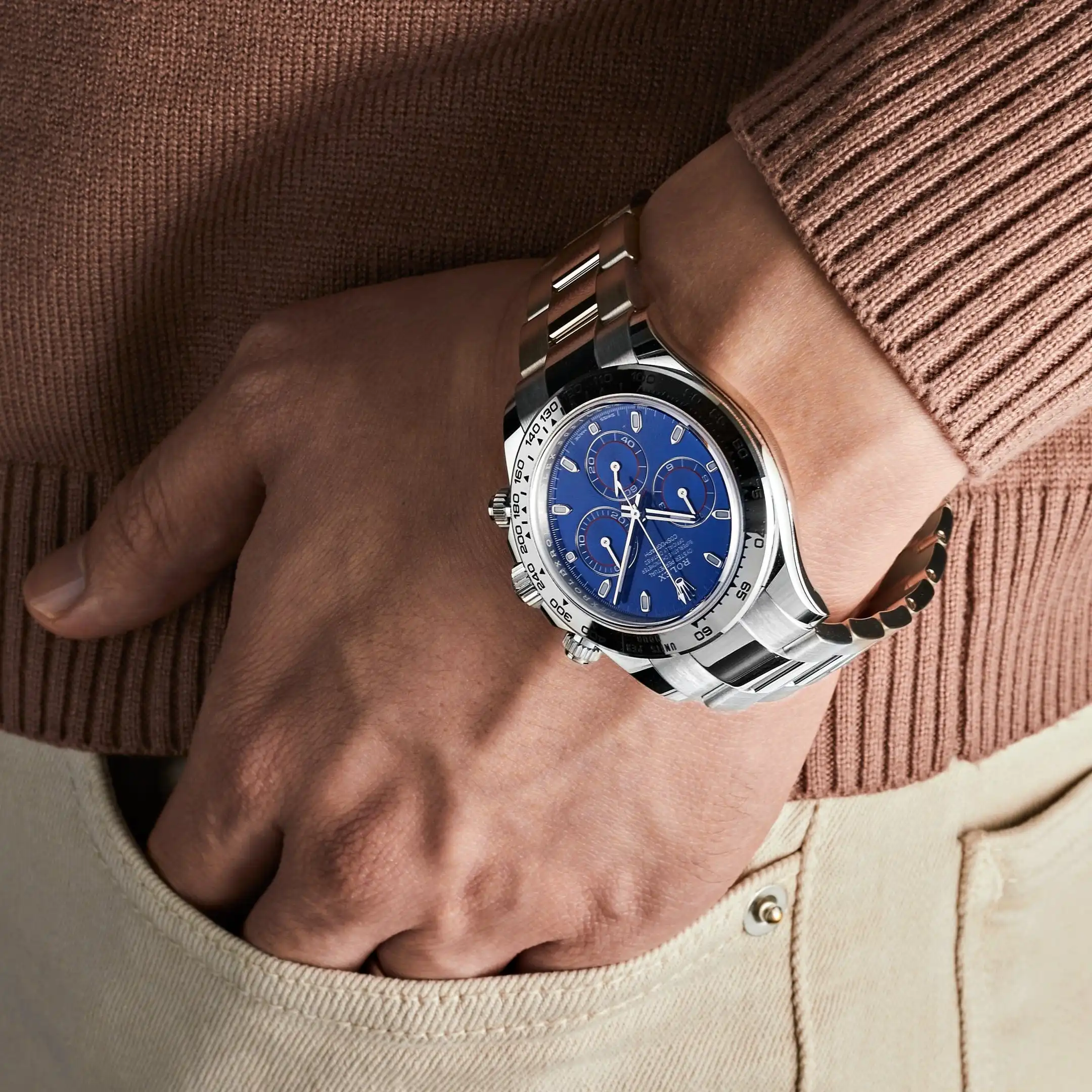 Rolex Daytona Replica 116509 White Gold Blue Dial - Image 2