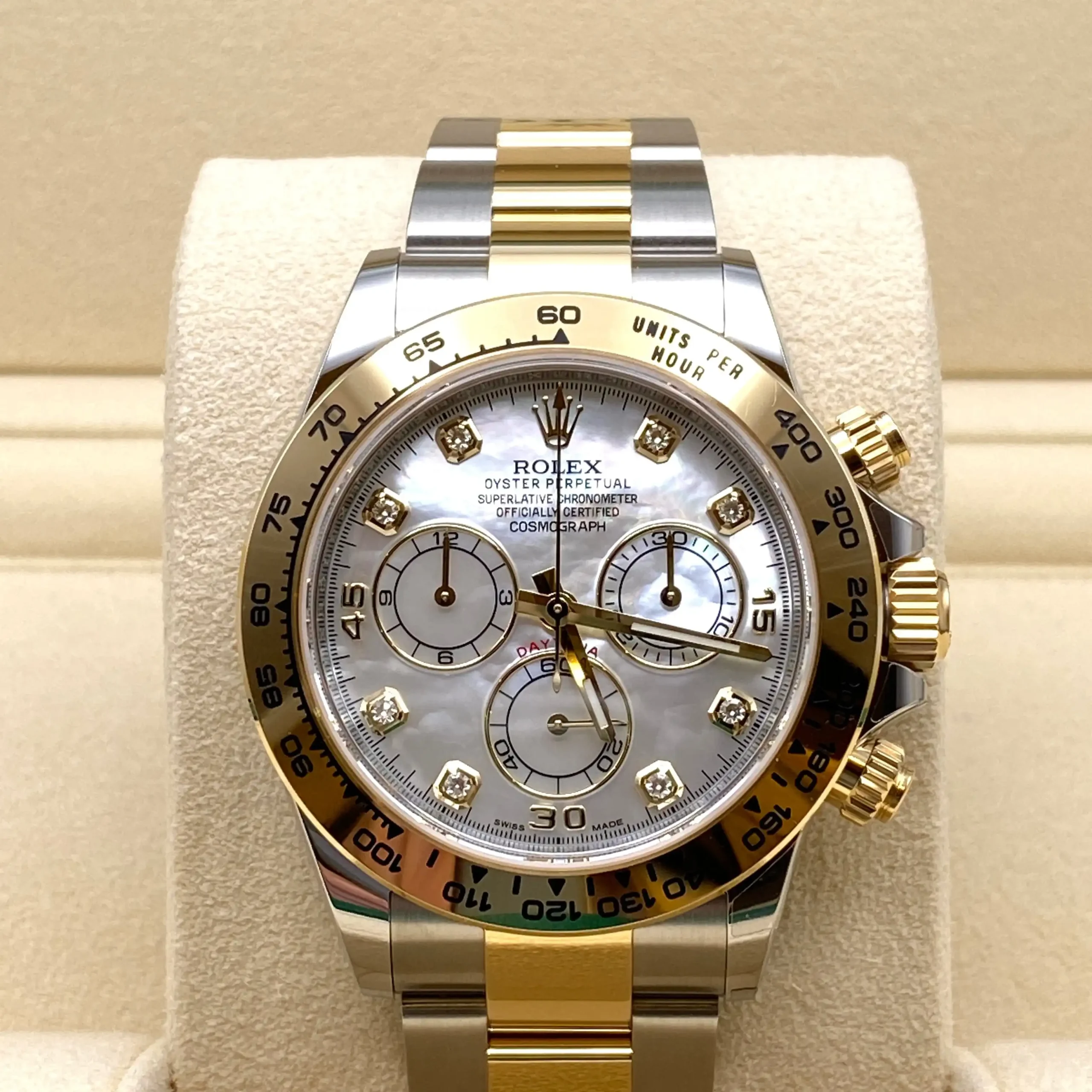 Rolex Daytona Replica 116503 Yellow Gold Stainless Steel Mother of Pearl Diamo - Image 3