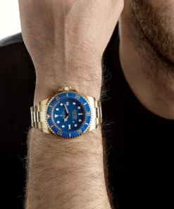 Alternative view of Rolex Deepsea Replica 136668LB Yellow Gold Blue Dial Oyster