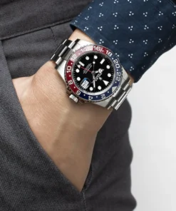 Alternative view of Rolex GMT-Master II Replica 126710BLRO ‘Pepsi’ Stainless Steel Black Dial Oyster