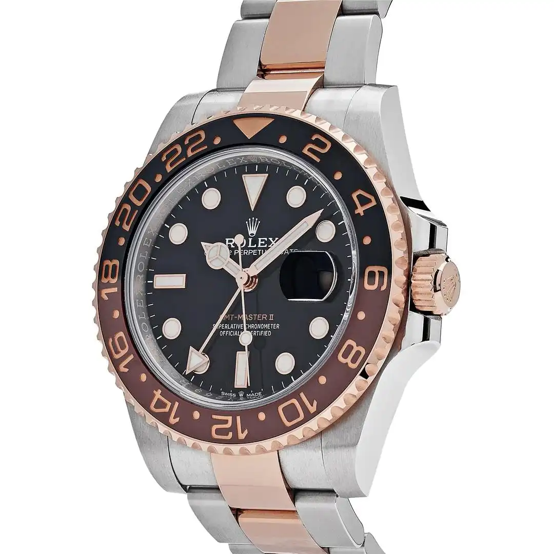 Rolex GMT-Master II Replica 126711CHNR ‘Root Beer’ Rose Gold Stainless Black Dial - Image 3