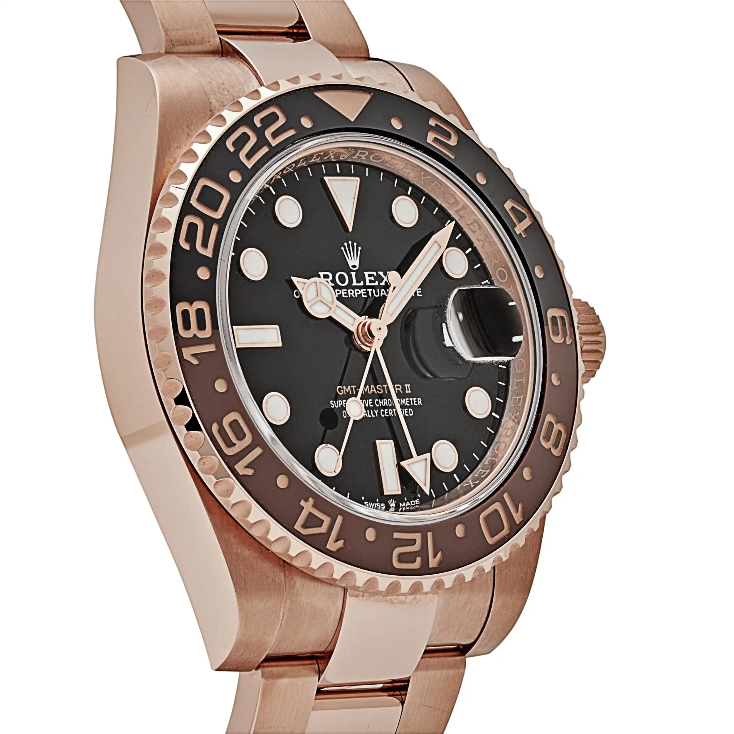 Rolex GMT-Master II Replica 126715CHNR ‘Root Beer’ Rose Gold Black Dial - Image 3