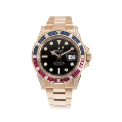 Rolex GMT-Master II Replica 126755SARU ‘SARU’ Rose Gold Black Dial Diamond Bezel