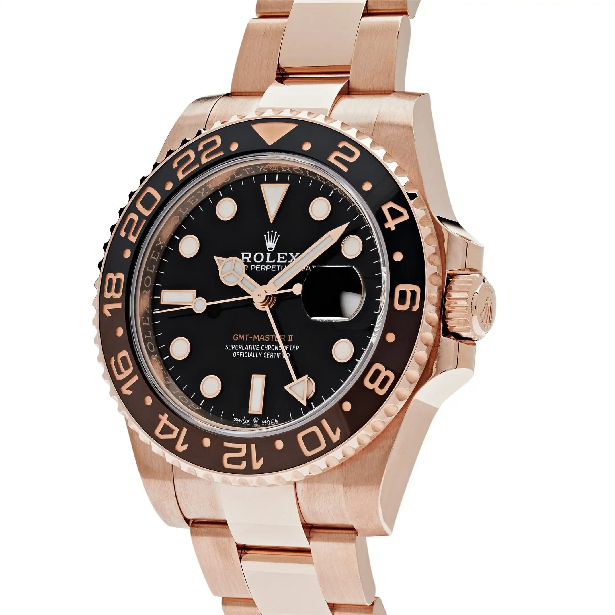 Rolex GMT-Master II Replica 126715CHNR ‘Root Beer’ Rose Gold Black Dial - Image 4