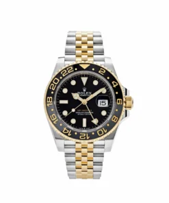 Rolex GMT-Master II Replica 126713GRNR Stainless Steel Yellow Gold Black Dial Jubilee