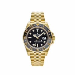 Rolex GMT-Master II Replica 126718GRNR Yellow Gold Black Dial Jubilee