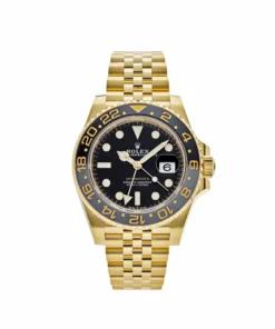 Rolex GMT-Master II Replica 126718GRNR Yellow Gold Black Dial Jubilee