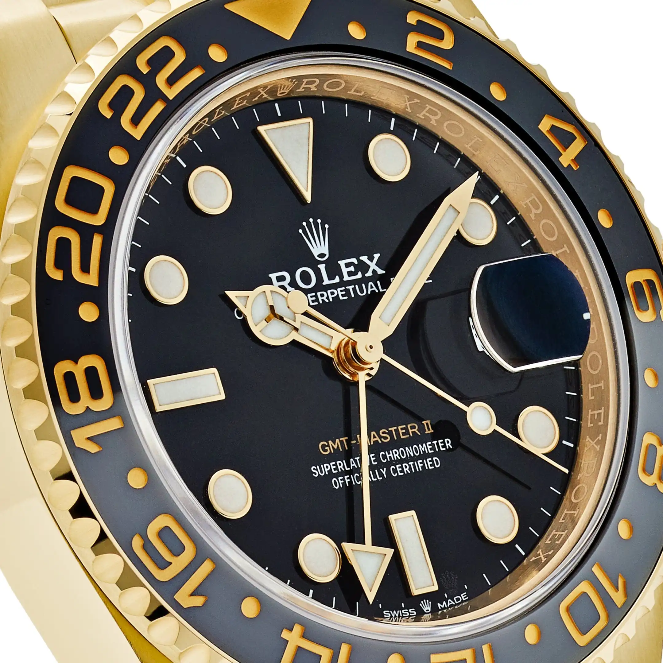 Rolex GMT-Master II Replica 126718GRNR Yellow Gold Black Dial Jubilee - Image 5