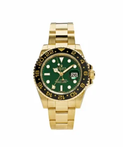 Rolex GMT-Master II Replica 116718LN Yellow Gold Green Dial Black Bezel