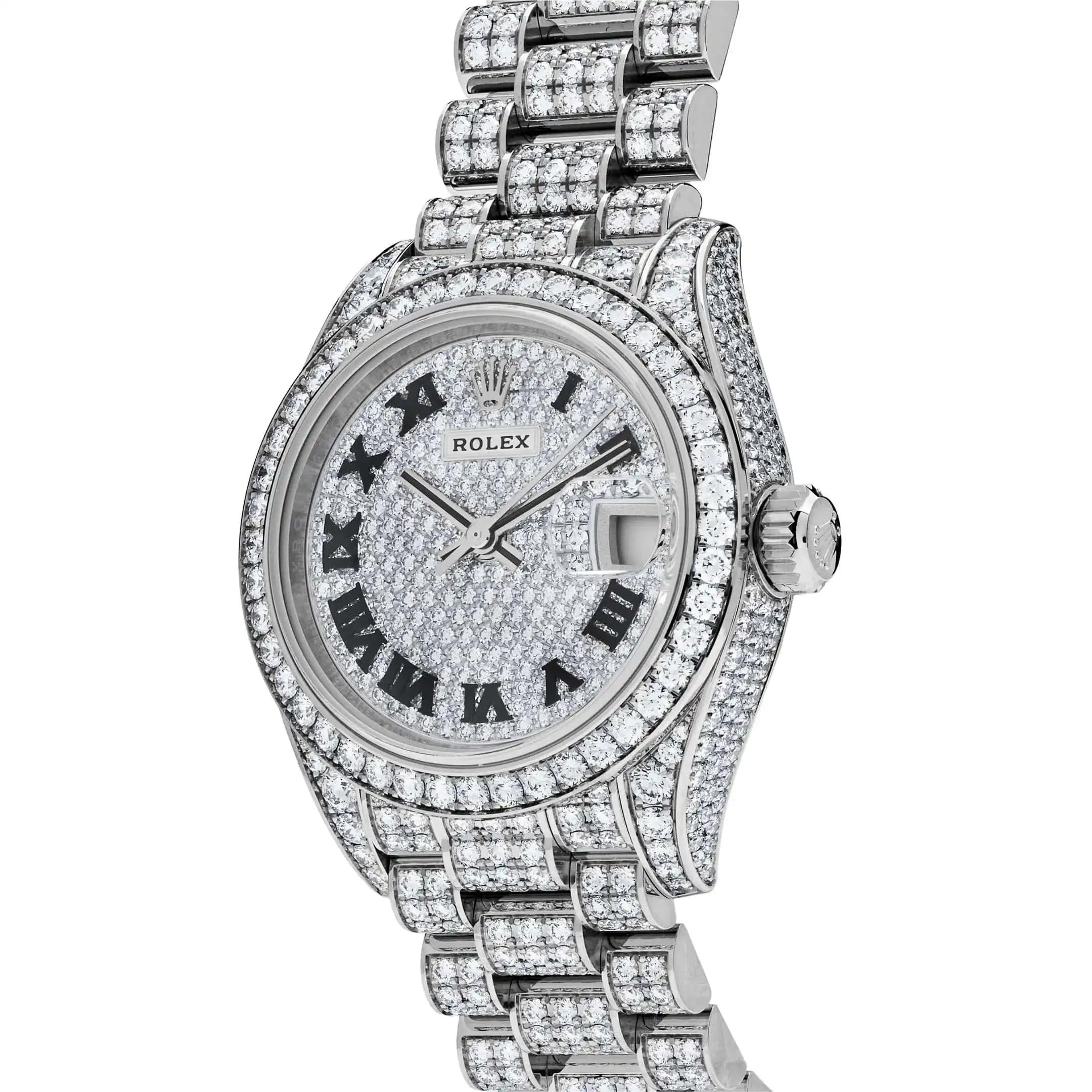 Rolex Datejust Replica 279459RBR Ladies White Gold Pave Set Diamonds - Image 2