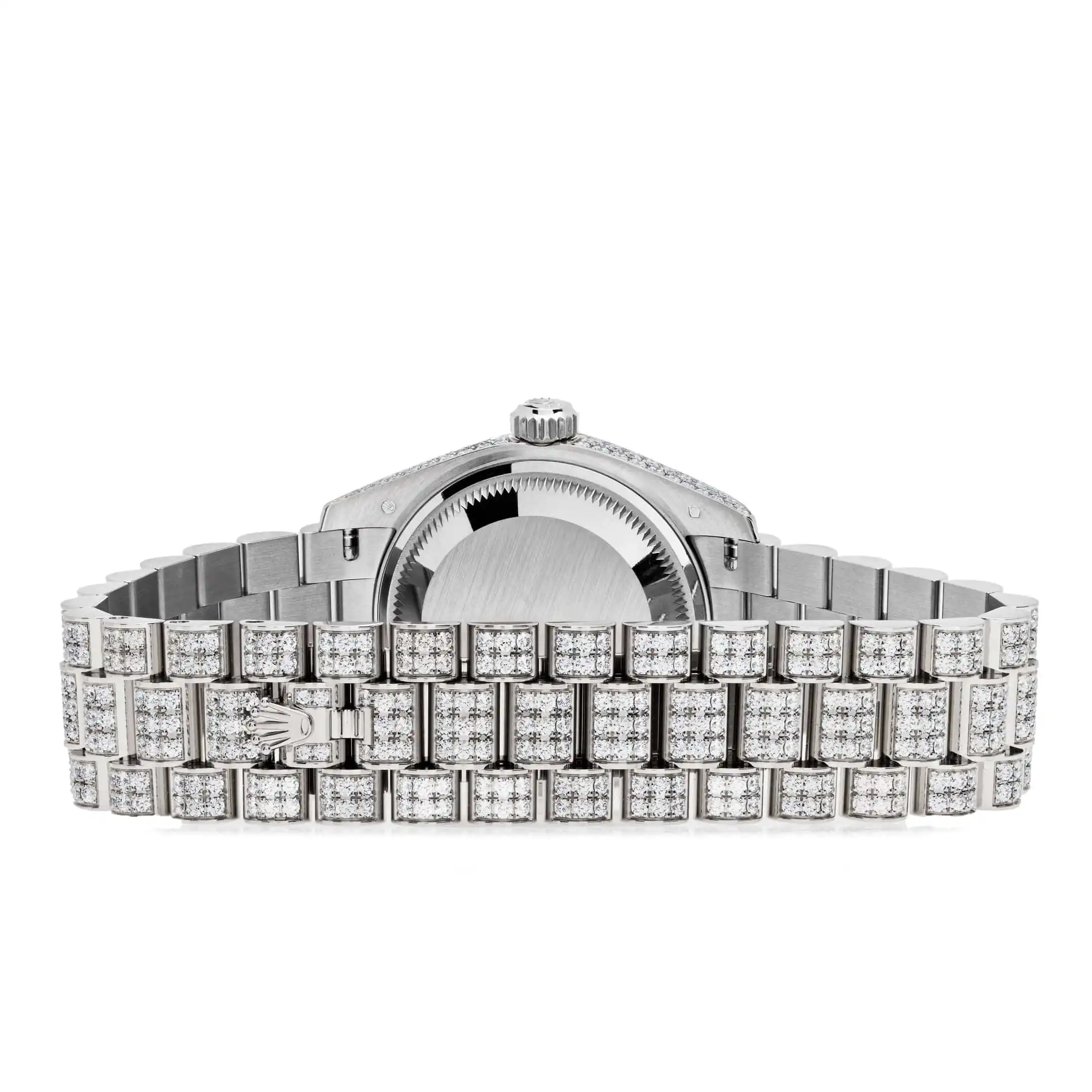 Rolex Datejust Replica 279459RBR Ladies White Gold Pave Set Diamonds - Image 4
