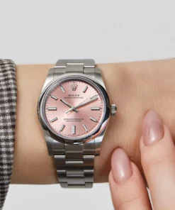 Alternative view of Rolex Oyster Perpetual Replica 124200 Ladies Stainless Steel Pink Dial
