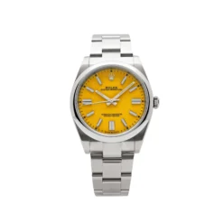 Rolex Oyster Perpetual Replica 124300 Stainless Steel Yellow Dial