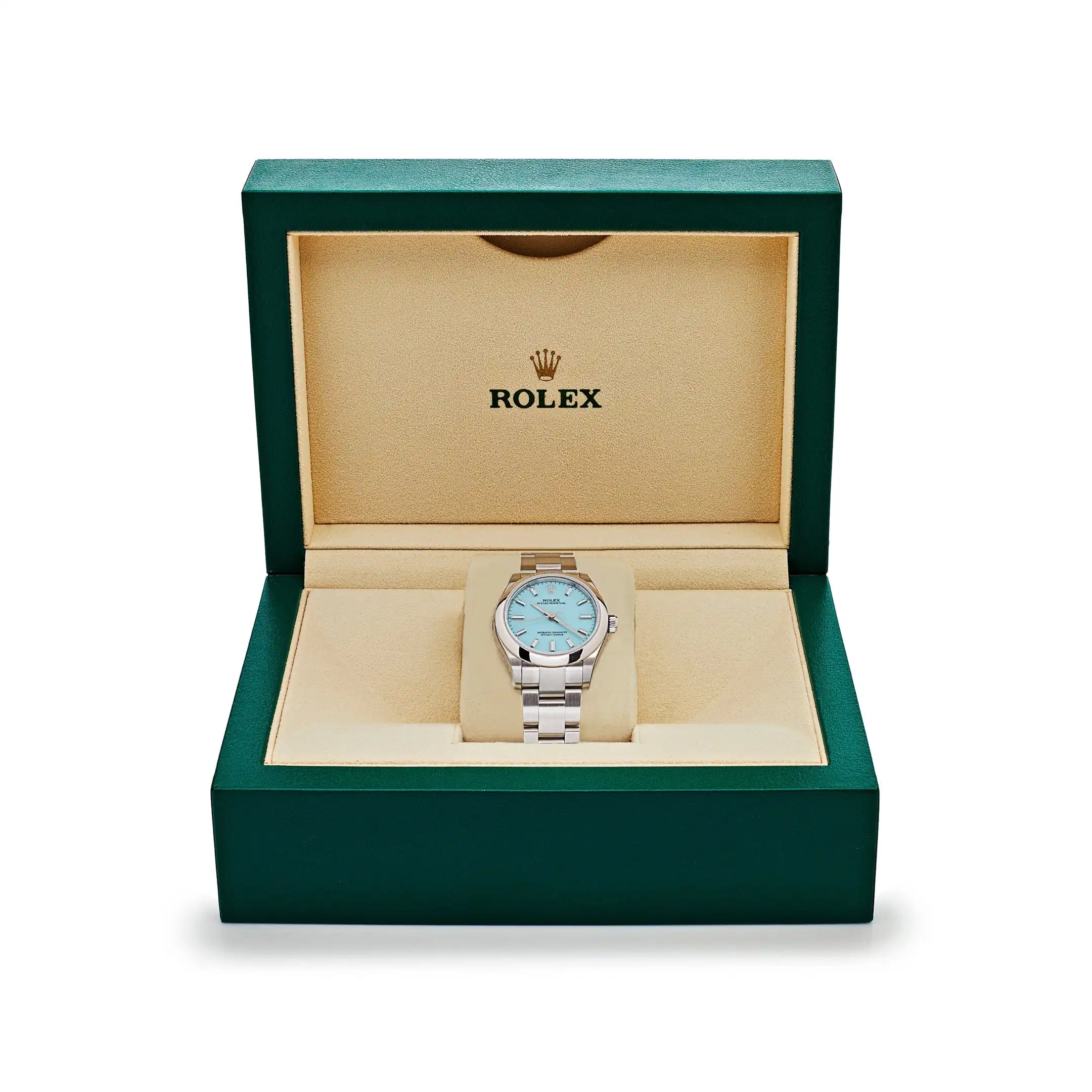 Rolex Oyster Perpetual Replica 277200 ‘Ladies’ Stainless Steel Tiffany Blue Turquoise Dial - Image 7