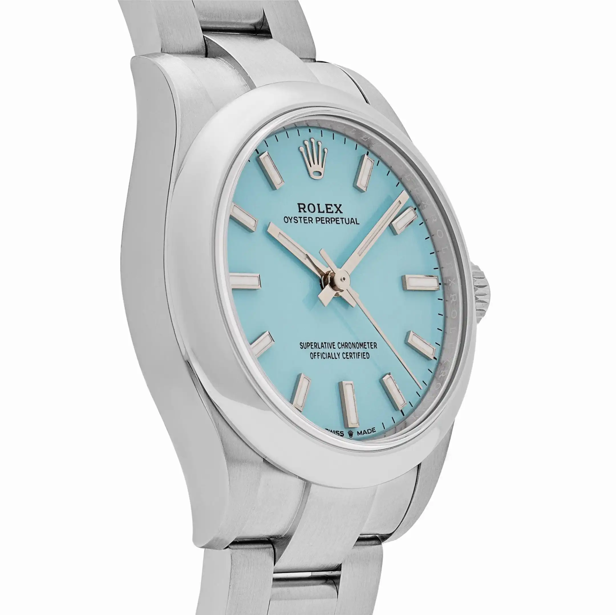 Rolex Oyster Perpetual Replica 277200 ‘Ladies’ Stainless Steel Tiffany Blue Turquoise Dial - Image 4