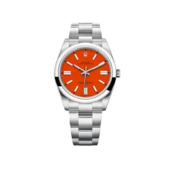 Rolex Oyster Perpetual Replica 126000 Stainless Steel Coral Red Dial