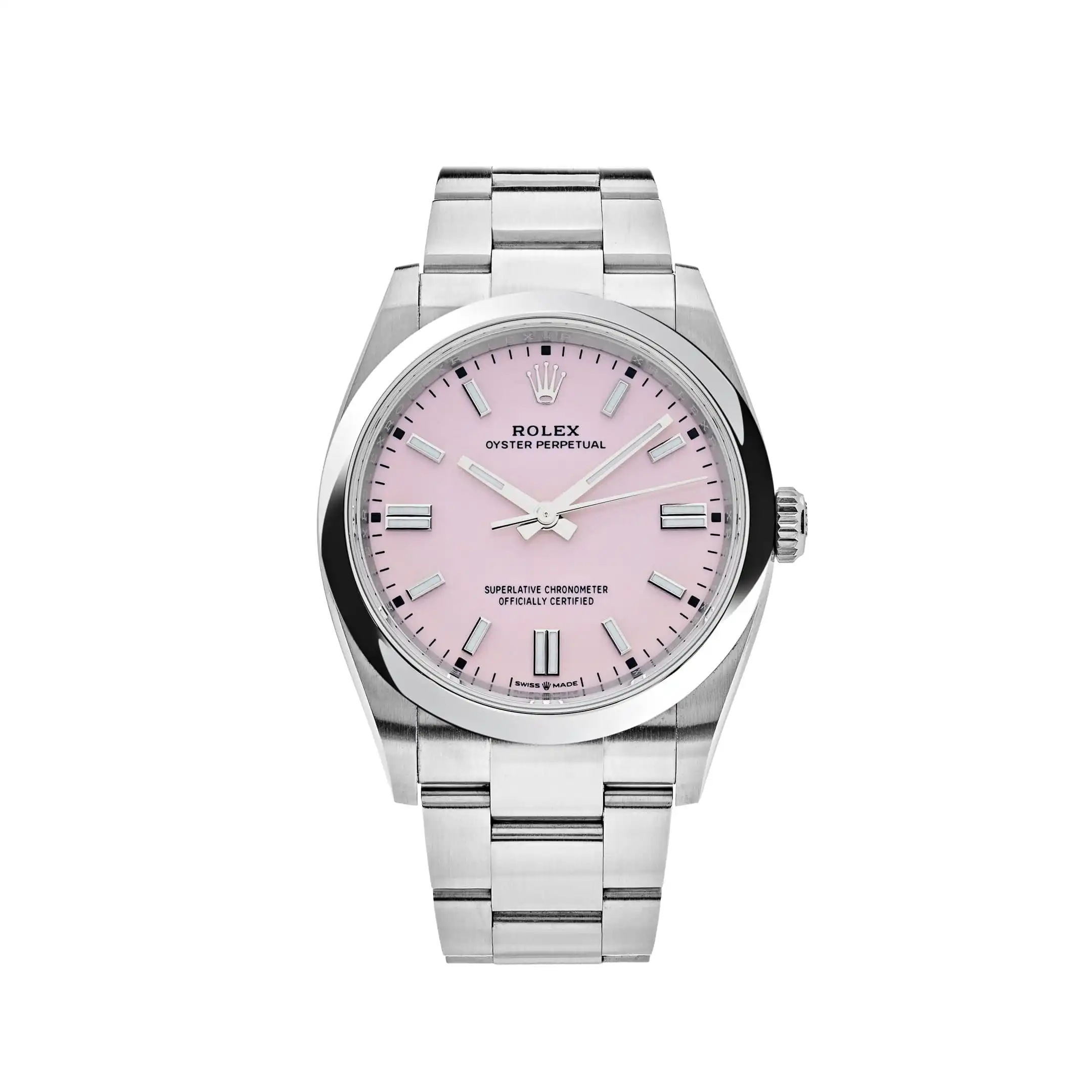 Rolex Oyster Perpetual Replica 126000 Stainless Steel Candy Pink Dial