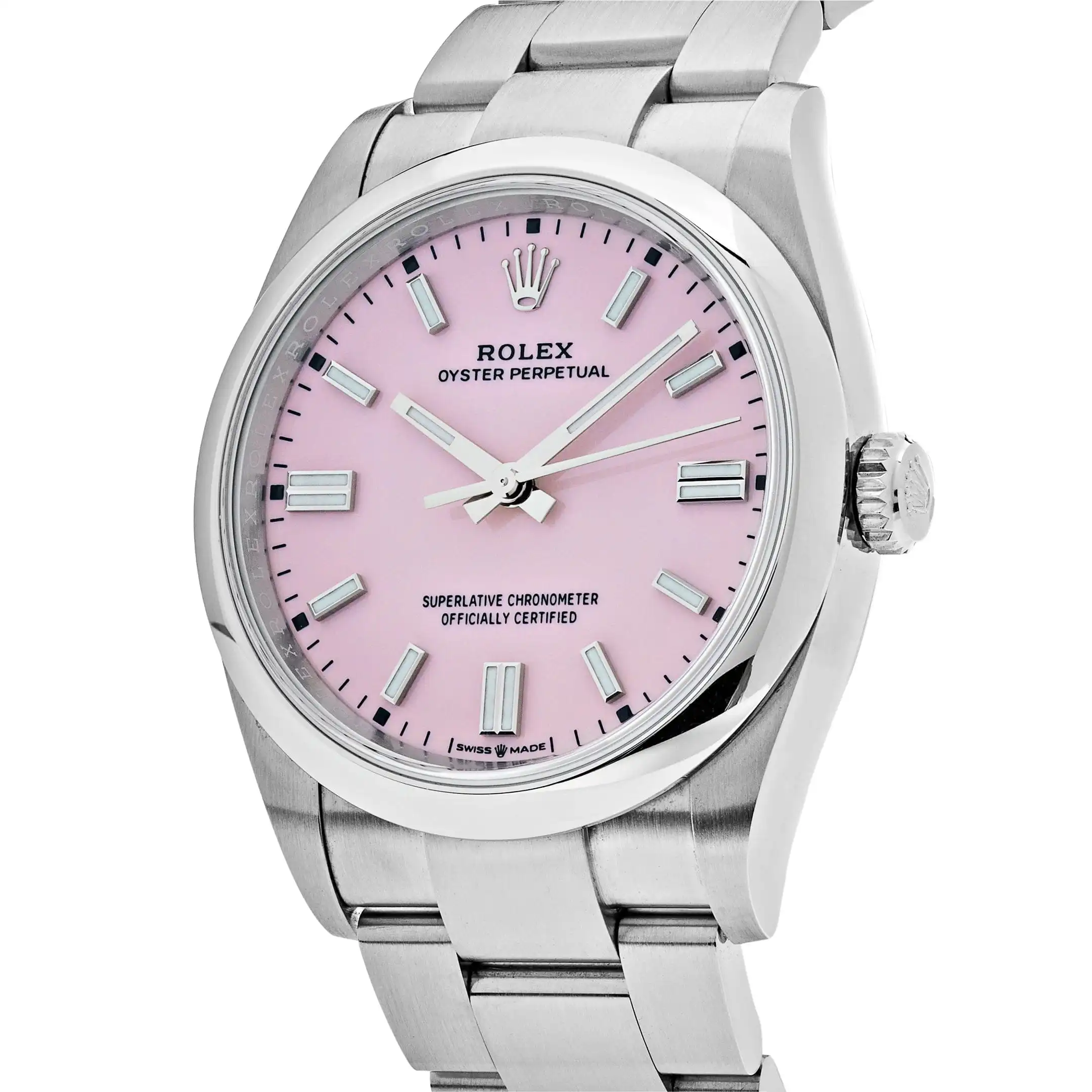 Rolex Oyster Perpetual Replica 126000 Stainless Steel Candy Pink Dial - Image 4