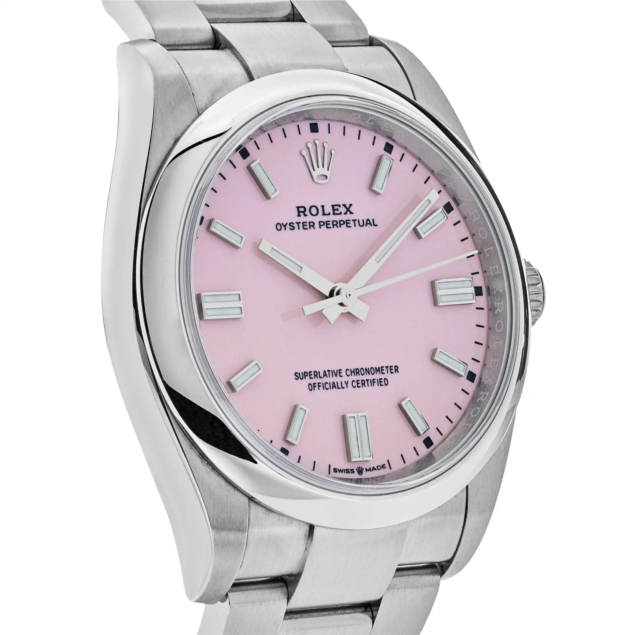 Rolex Oyster Perpetual Replica 126000 Stainless Steel Candy Pink Dial - Image 5