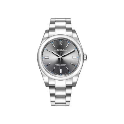 Rolex Oyster Perpetual Replica 114300 Stainless Steel Rhodium Slate Grey Stick